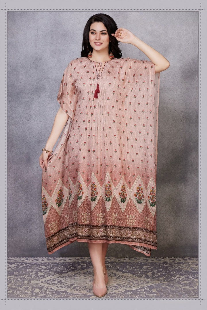 Baby pink long kaftan