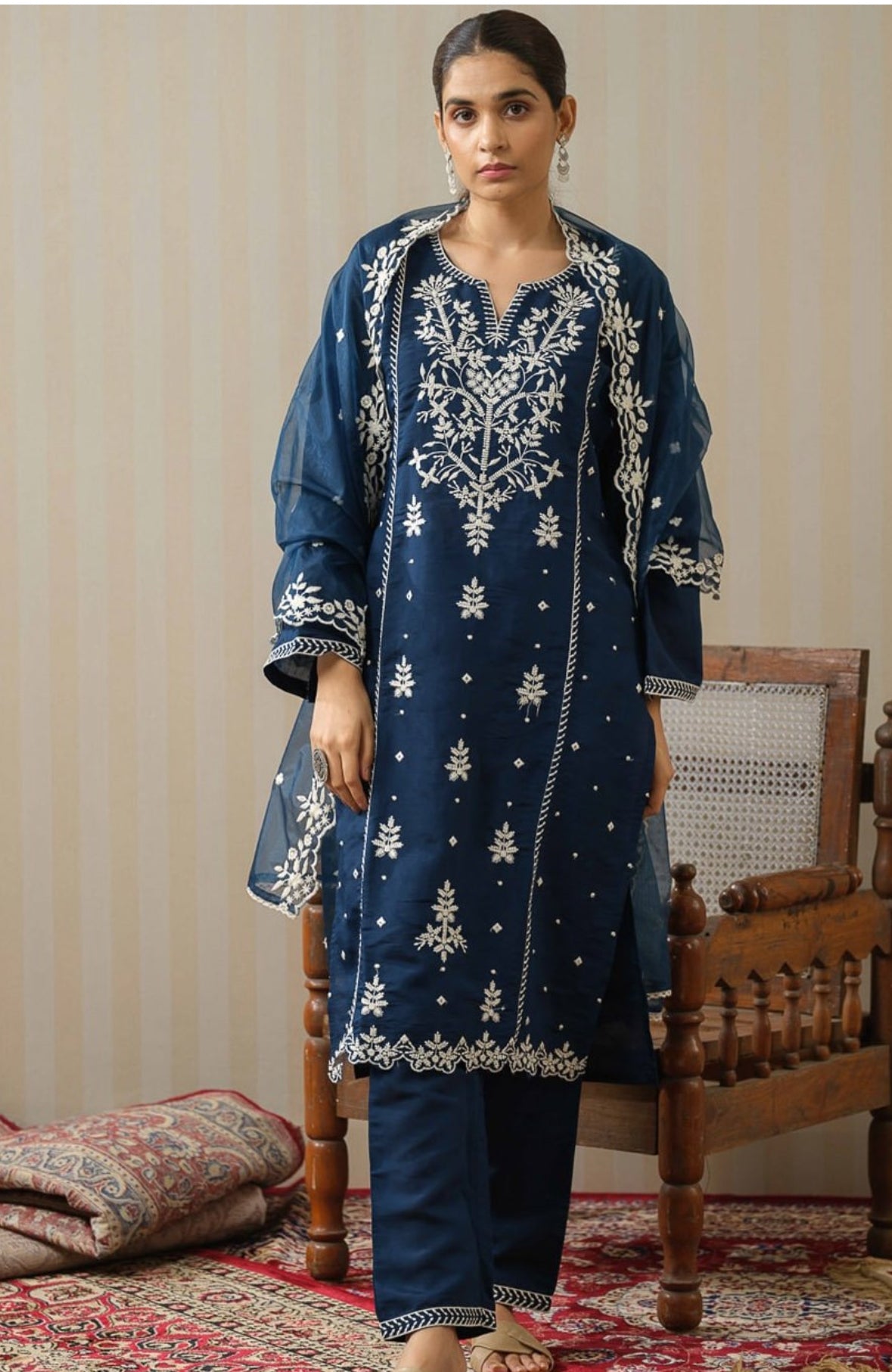 women 3 piece cotton suit 