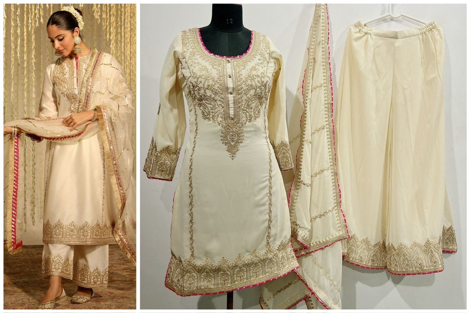 Ivory salwar suit (custom made)