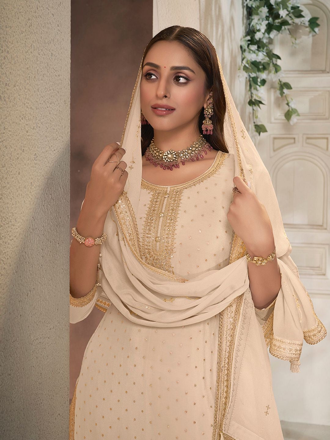 3 piece Silk Sharara
