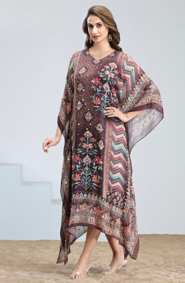 Brown Viscose Kaftan