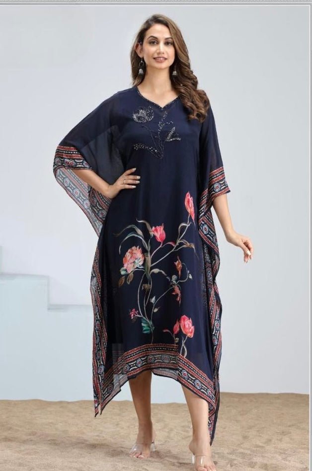 Blue Georgette Kaftan