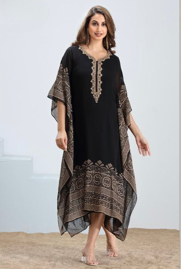 Black Georgette Kaftan