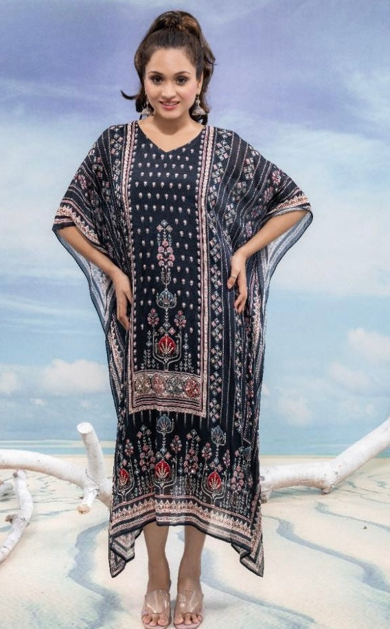 Printed long kaftan