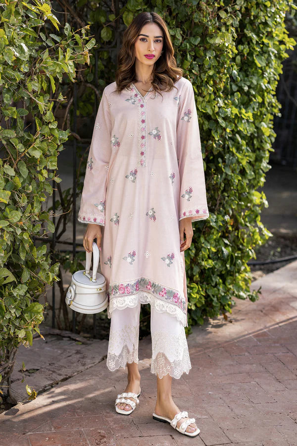 Line Dobby Lawn Shirt with lace pants