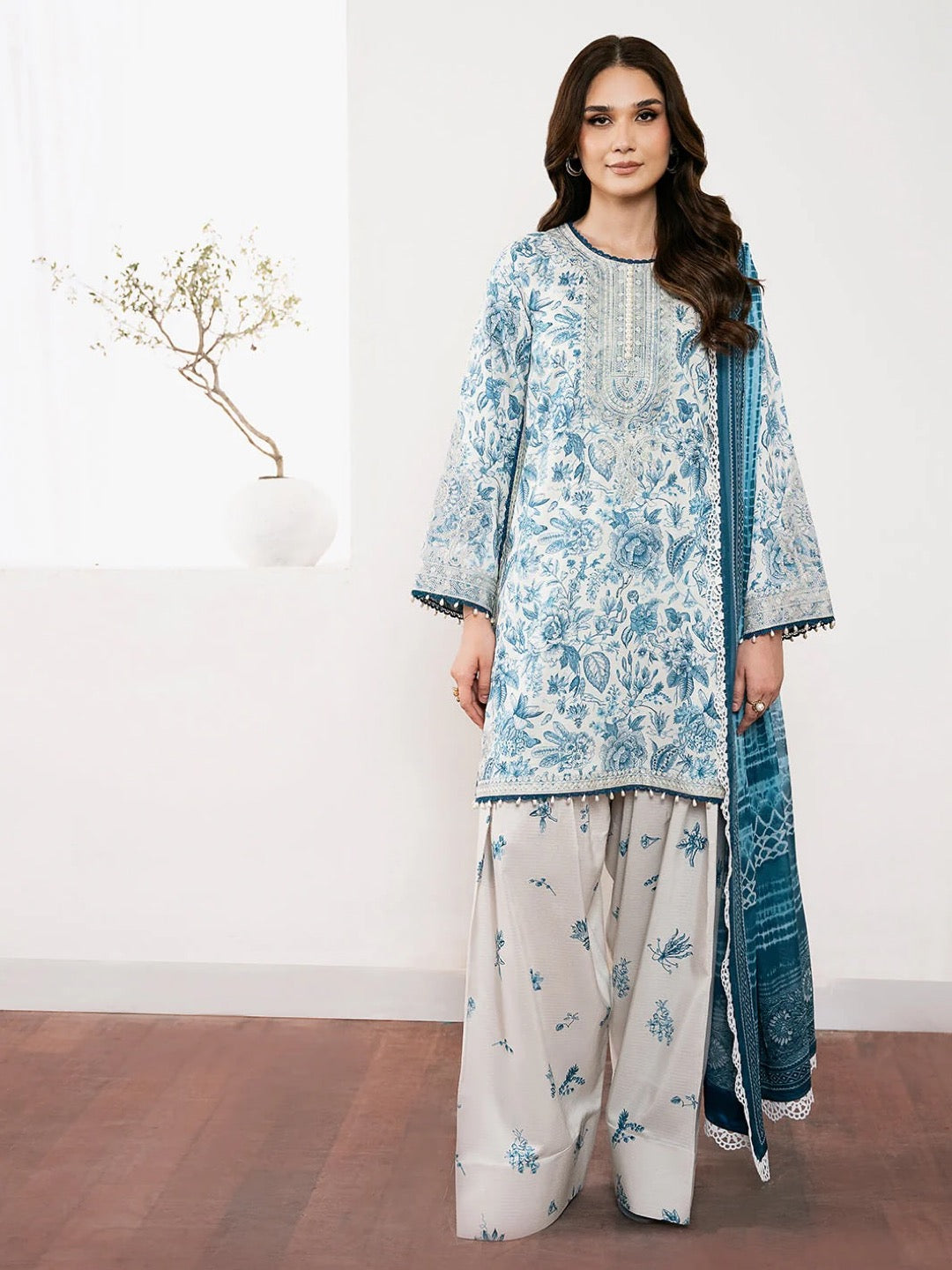 3 Piece Blue Farshi Salwar Suit