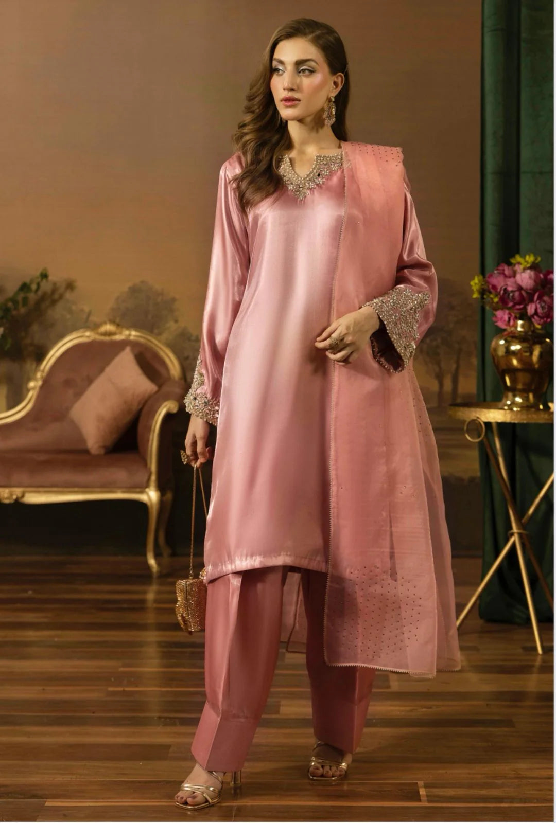 Silk Pink Farsi suit