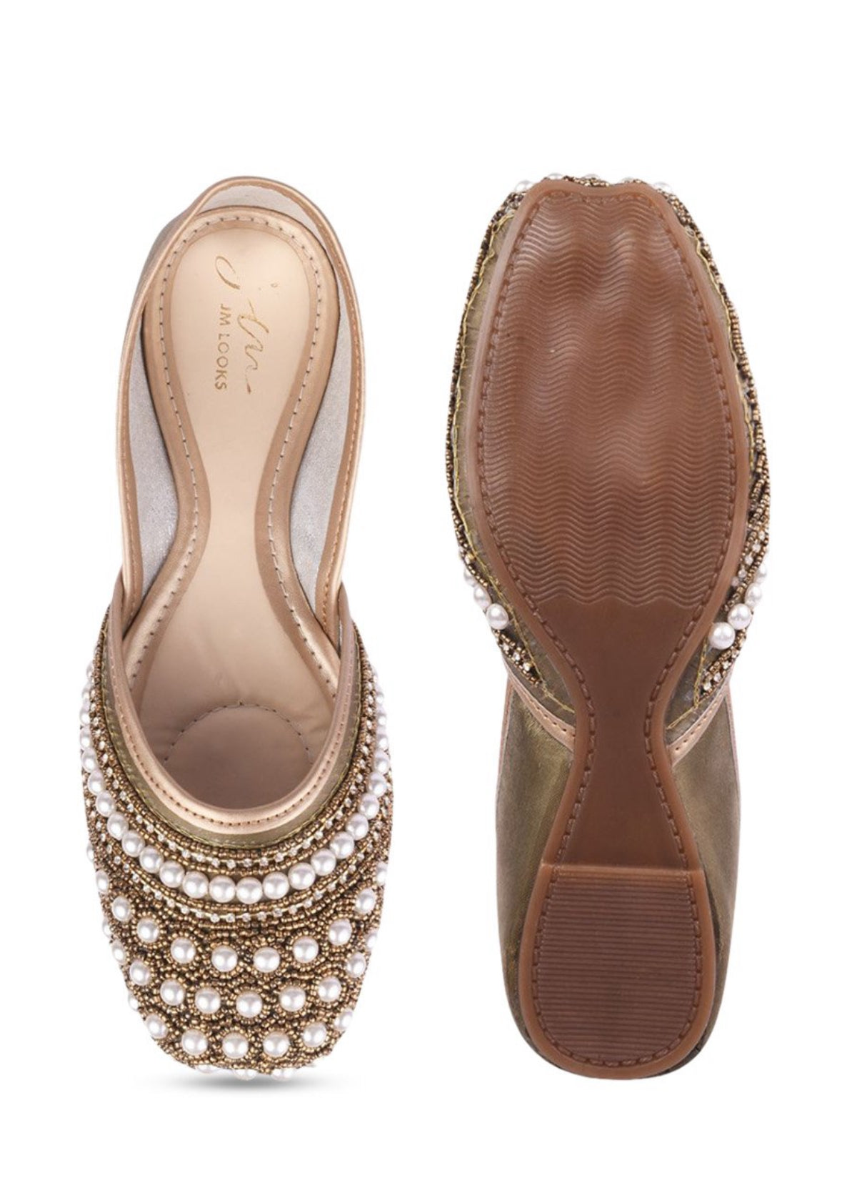 Brown gold desi jutti