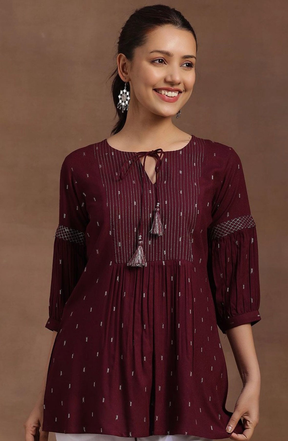Marron short kurti