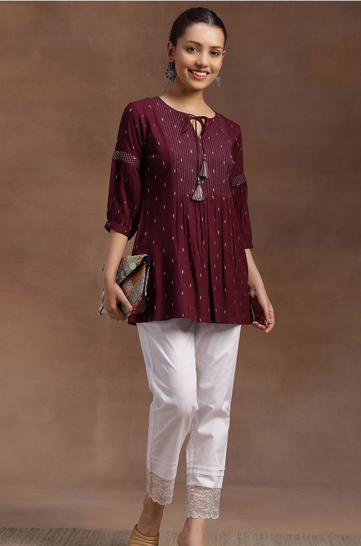 Marron short kurti