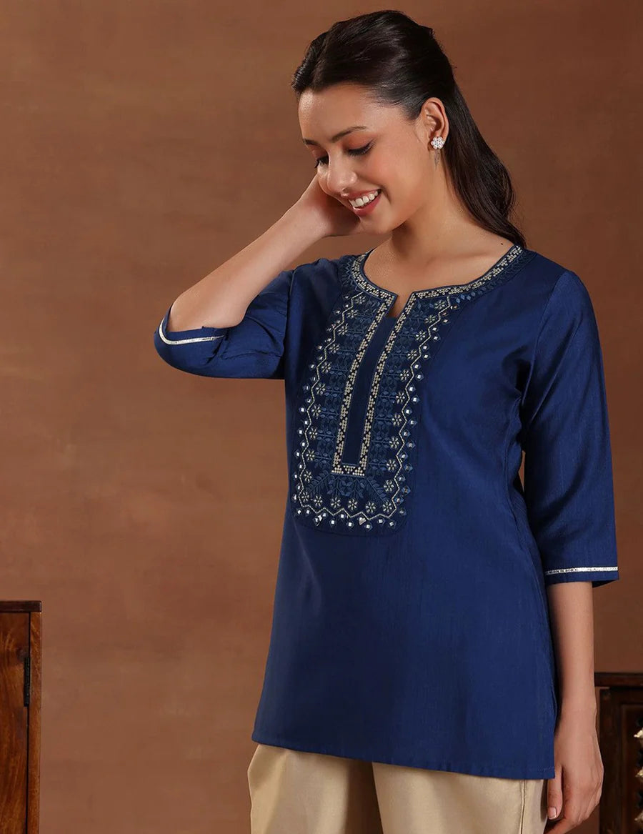 Dark blue short kurti