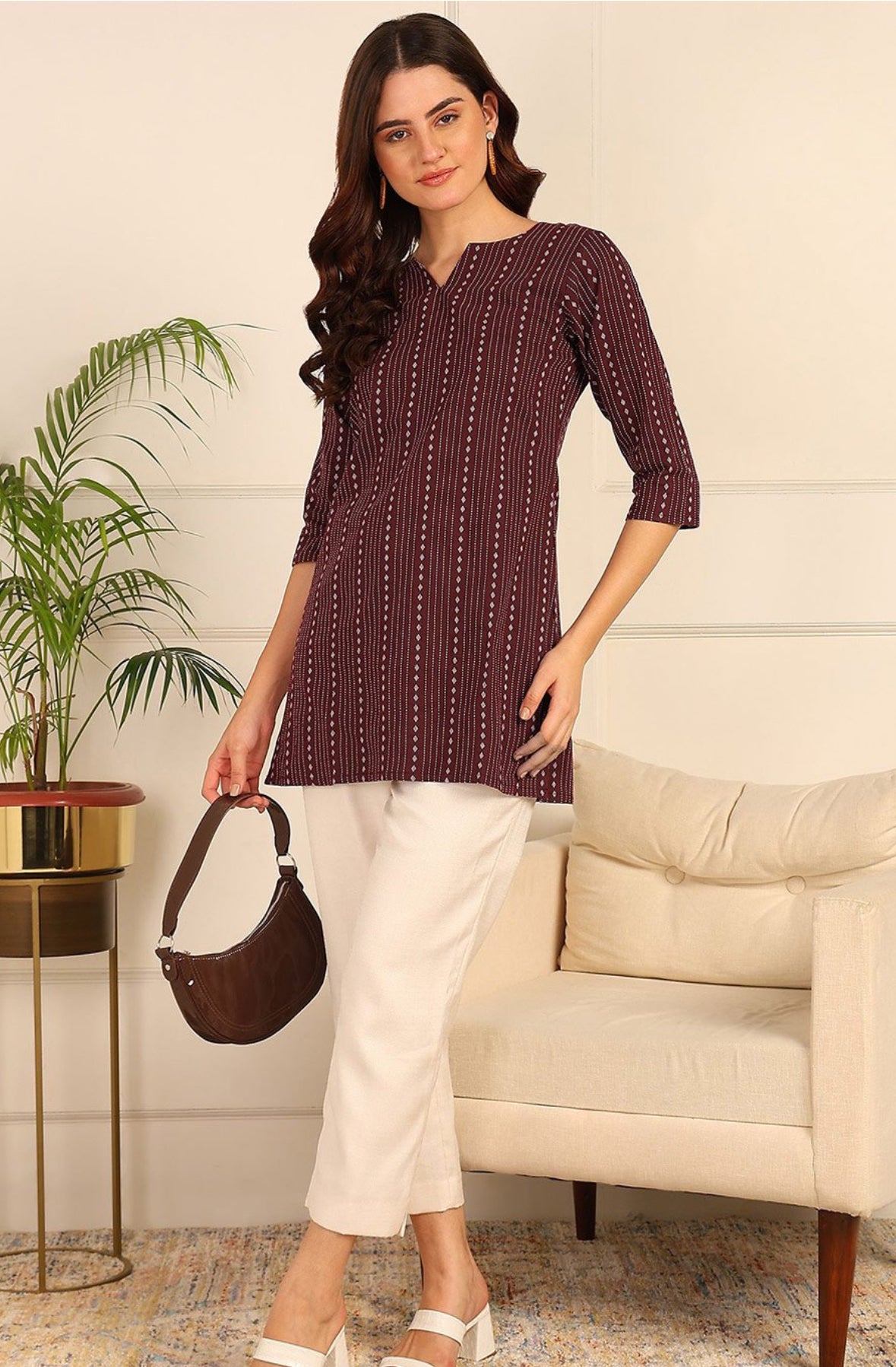 Marron short kurti