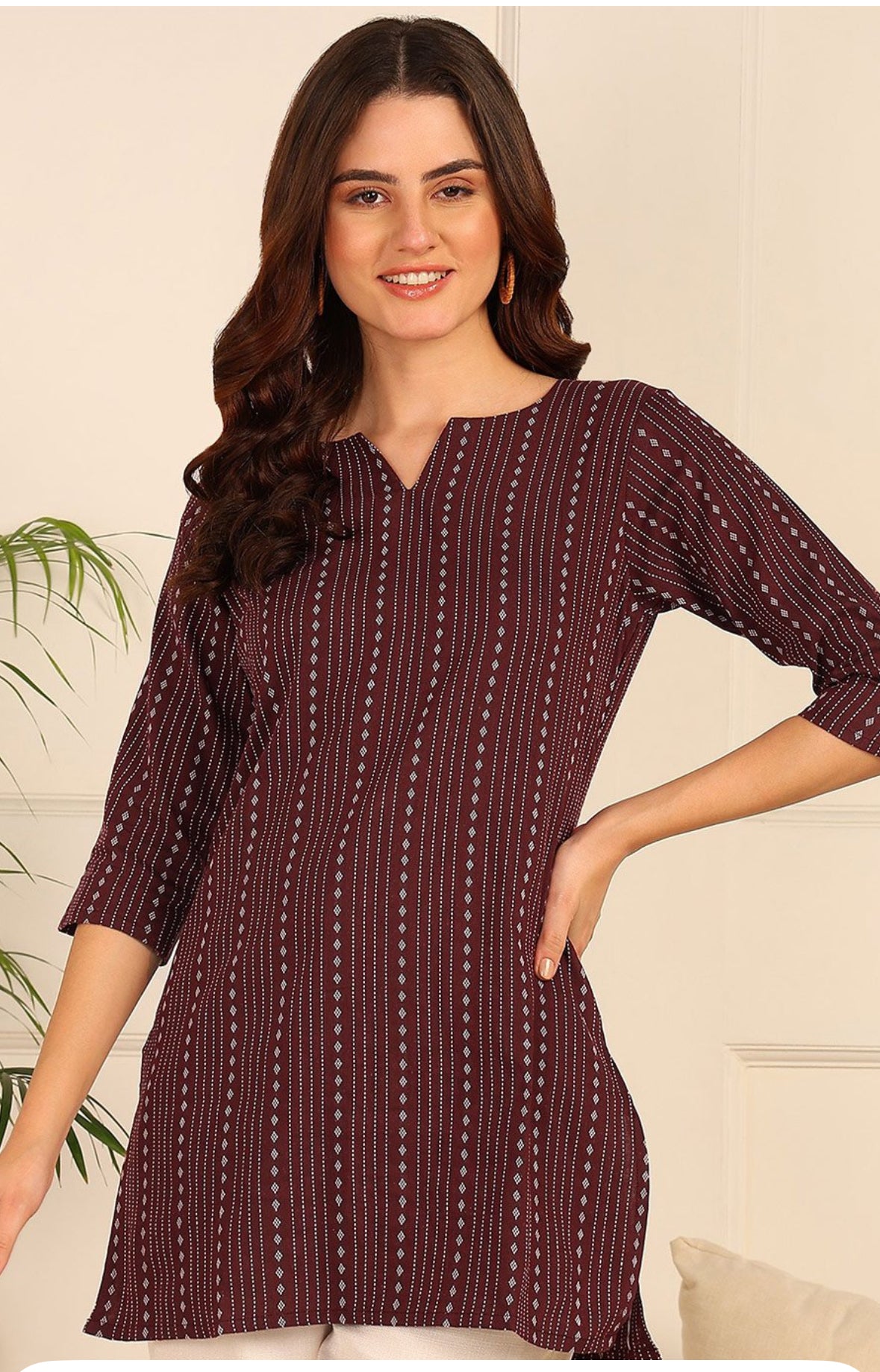 Marron short kurti