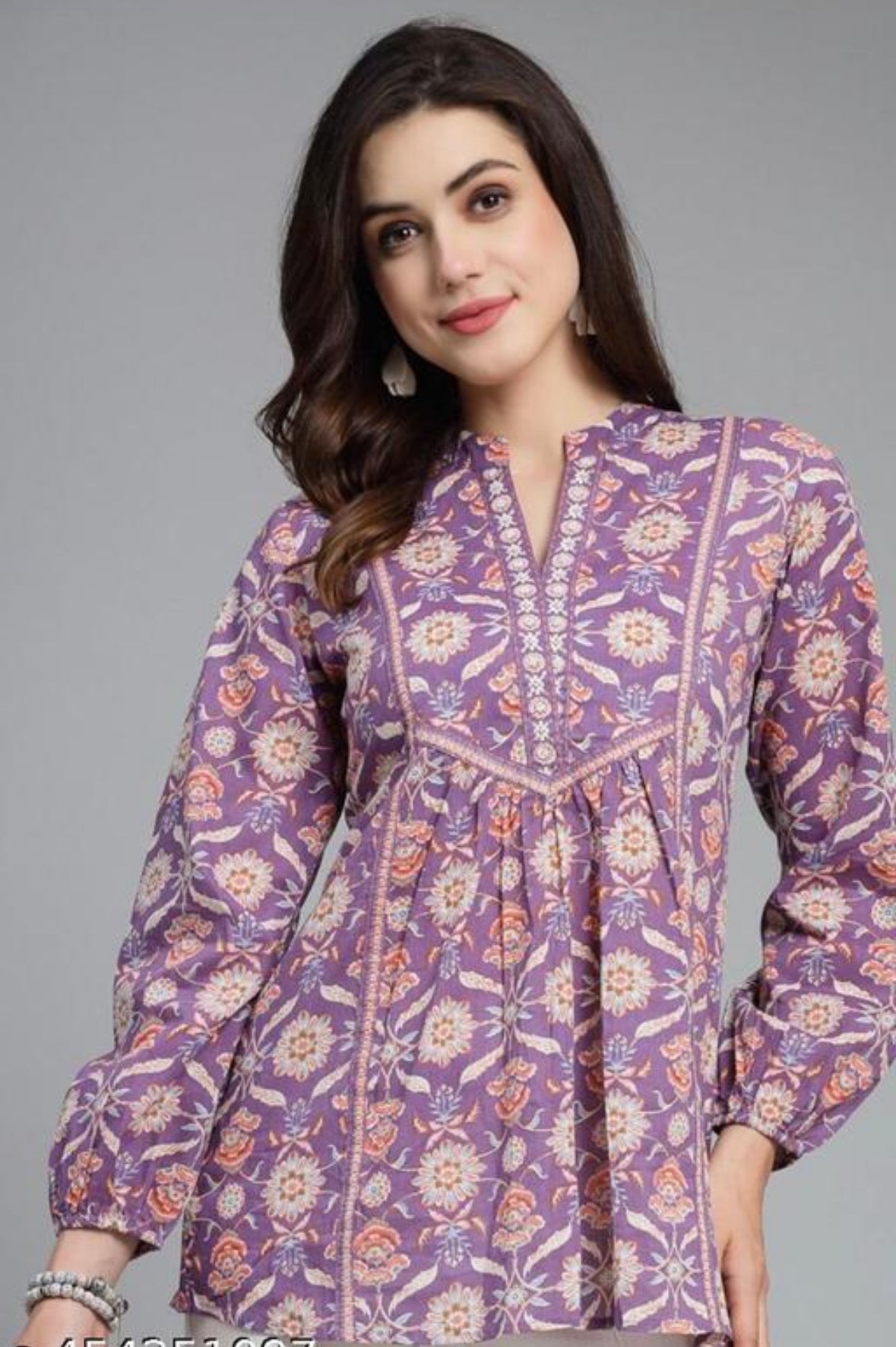 Purple printed short kurti under $30