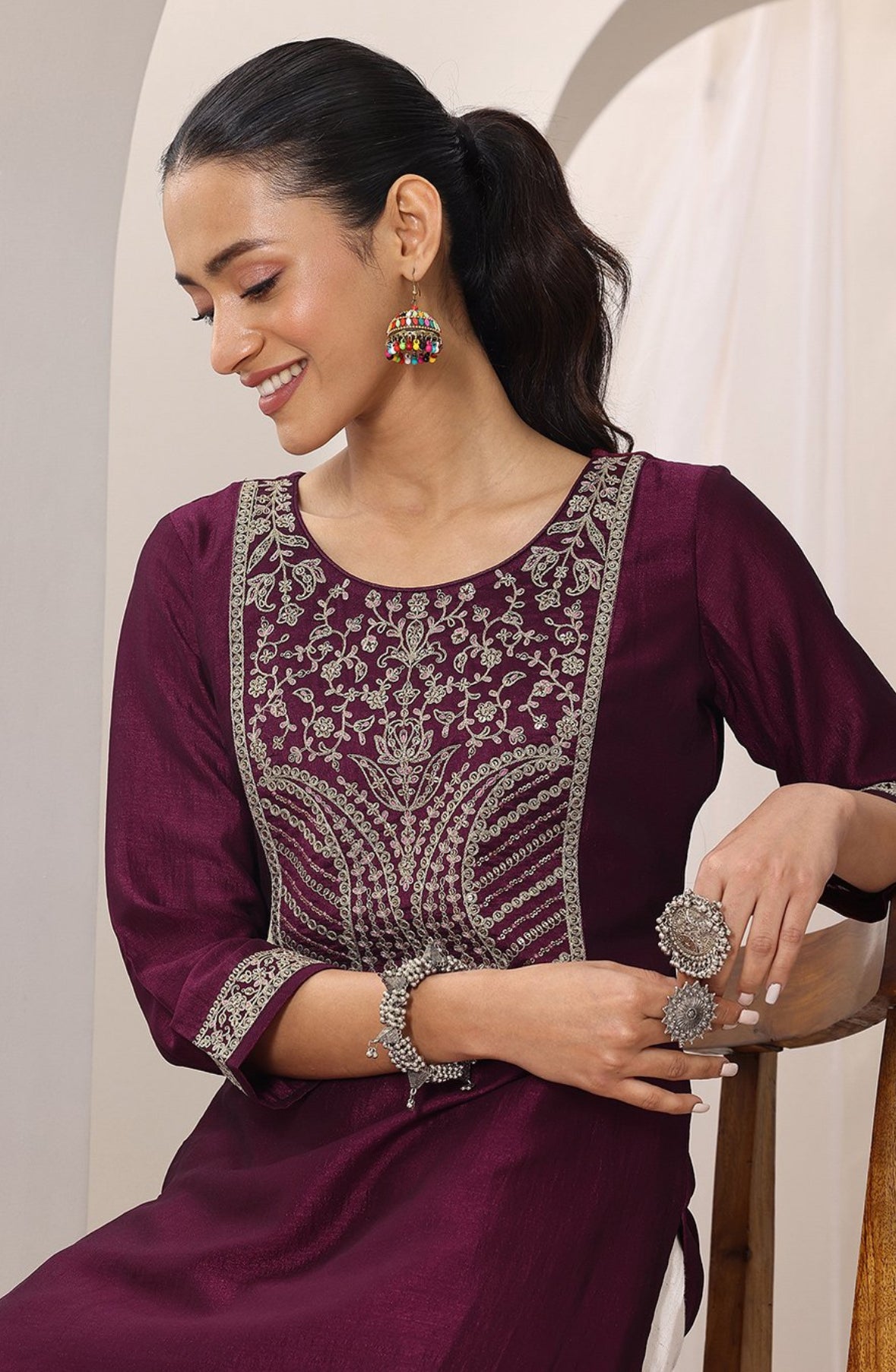 Marron long kurti