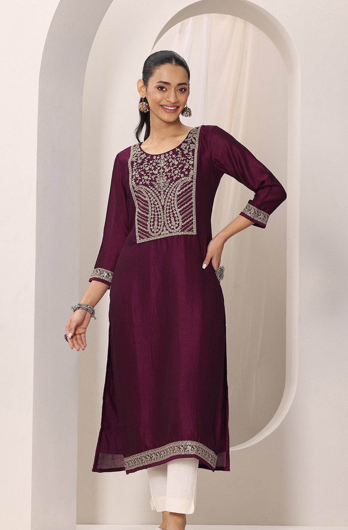 Marron long kurti