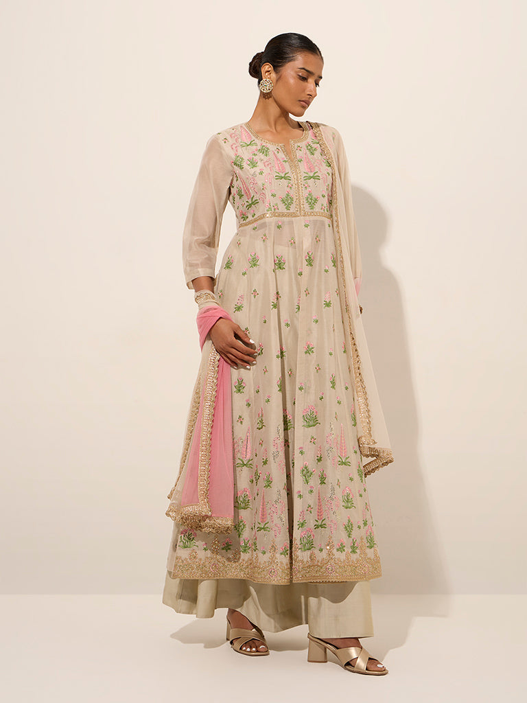 Georgette floral Anarkali