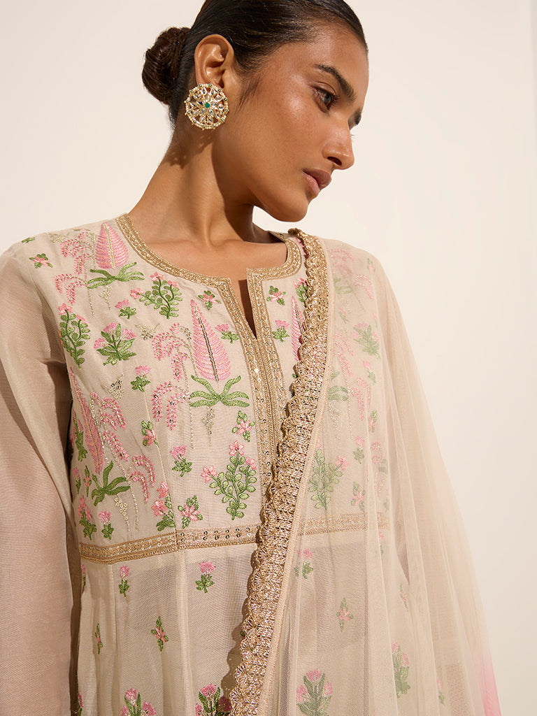 Georgette floral Anarkali