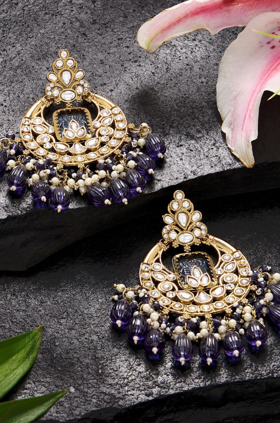 Sapphire crystal jumka earrings