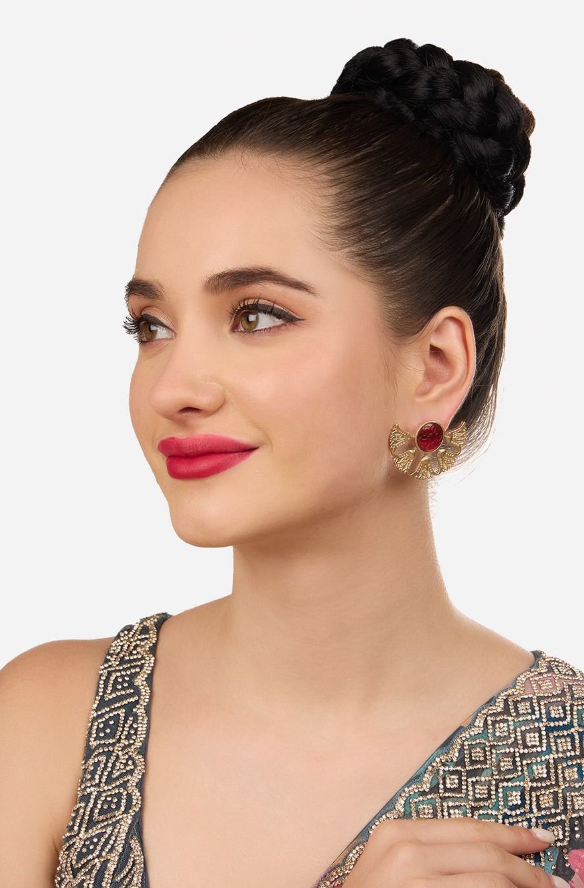 Marron stone earrings