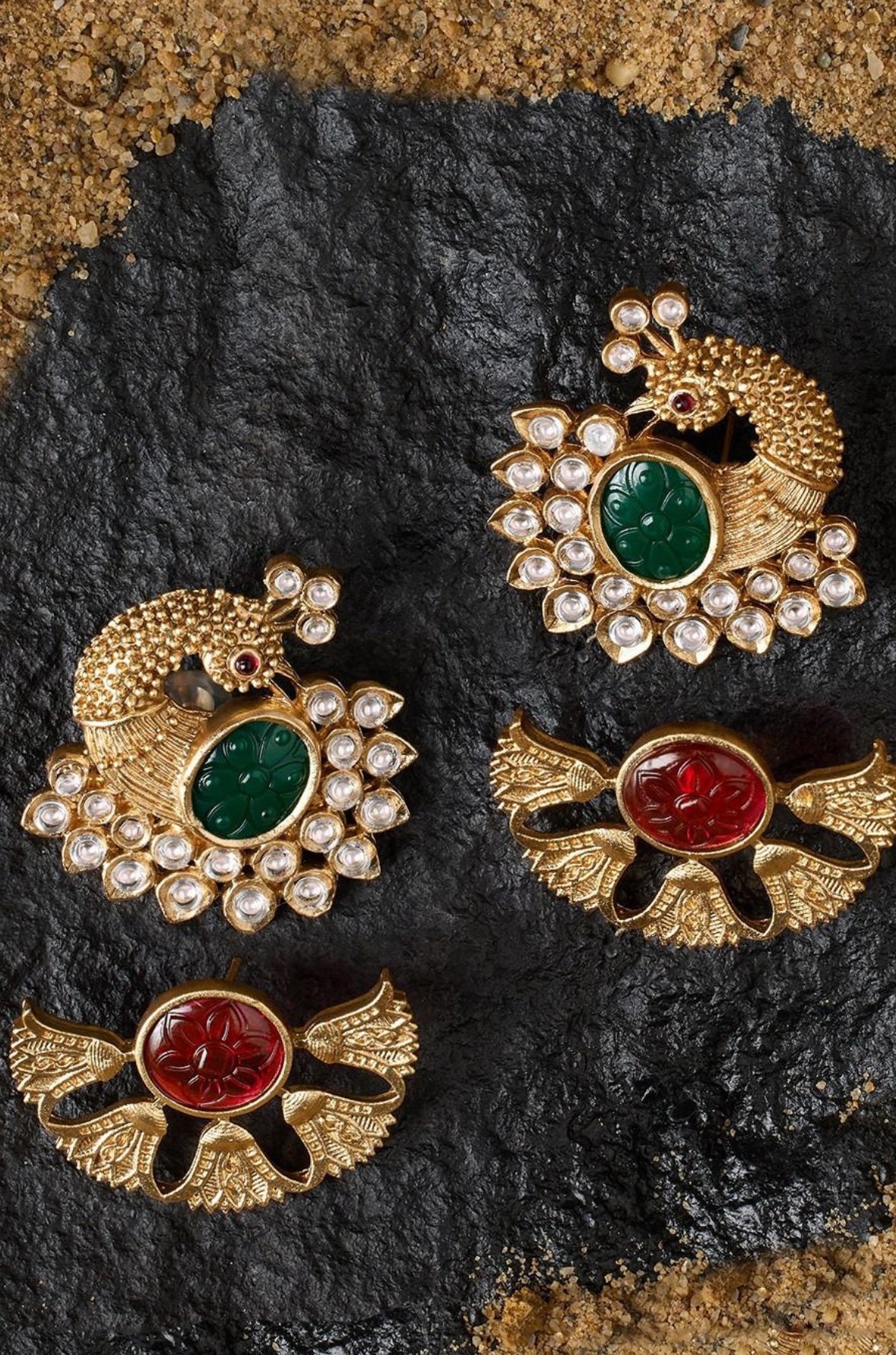 Marron stone earrings