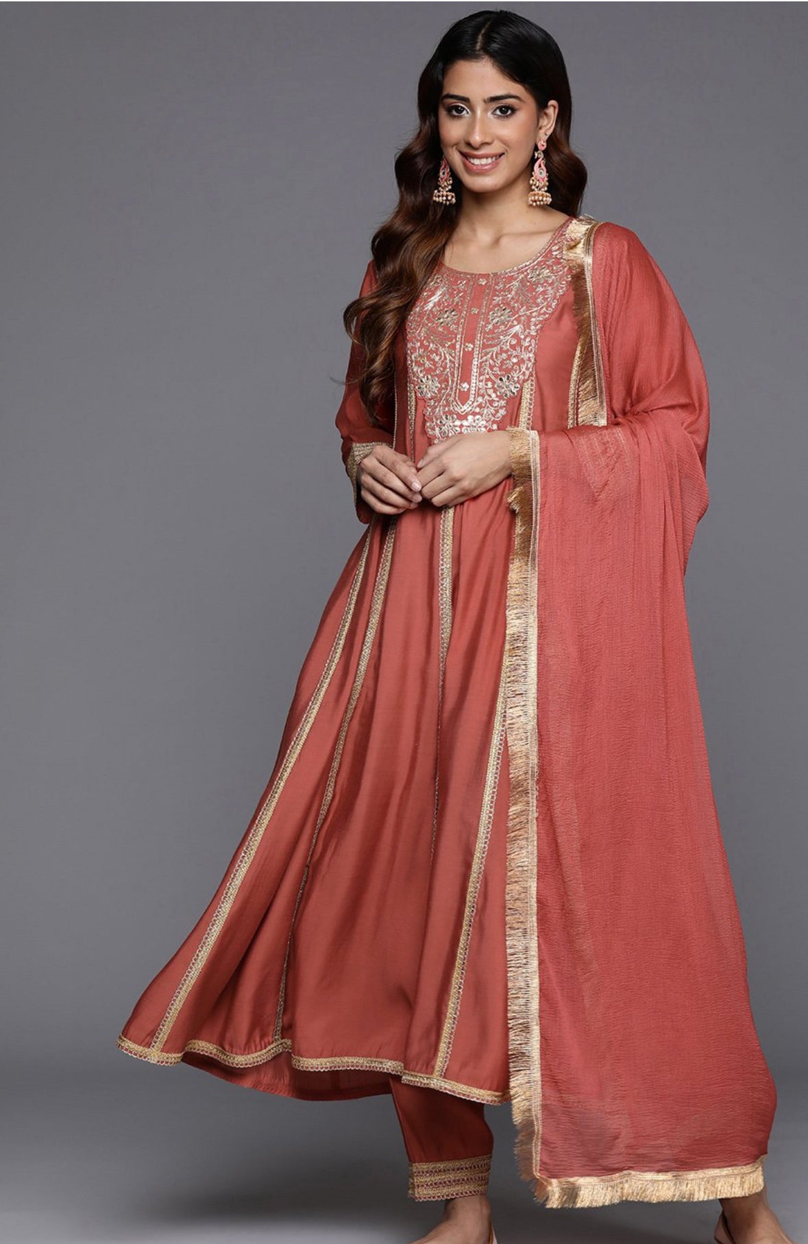 Ethnic Silk Anarkali set