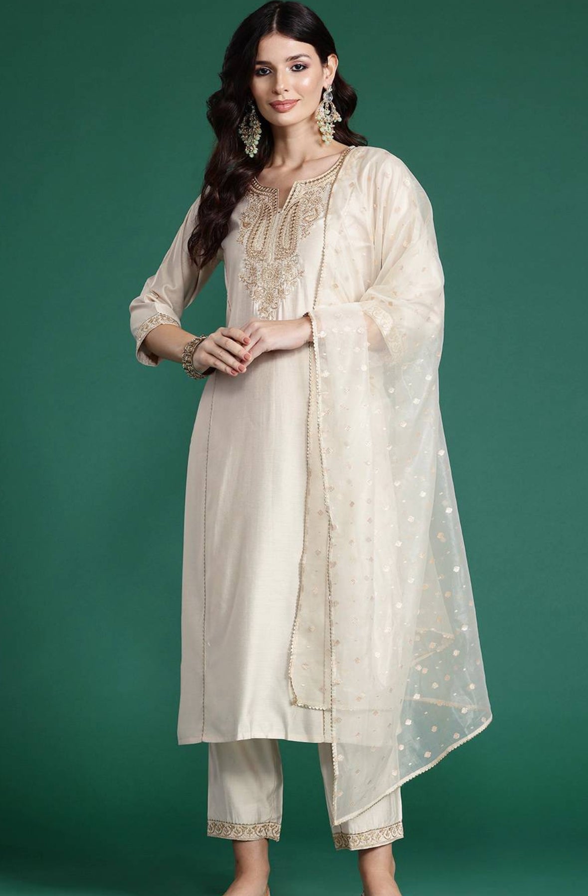 Ivory 3 piece suit set