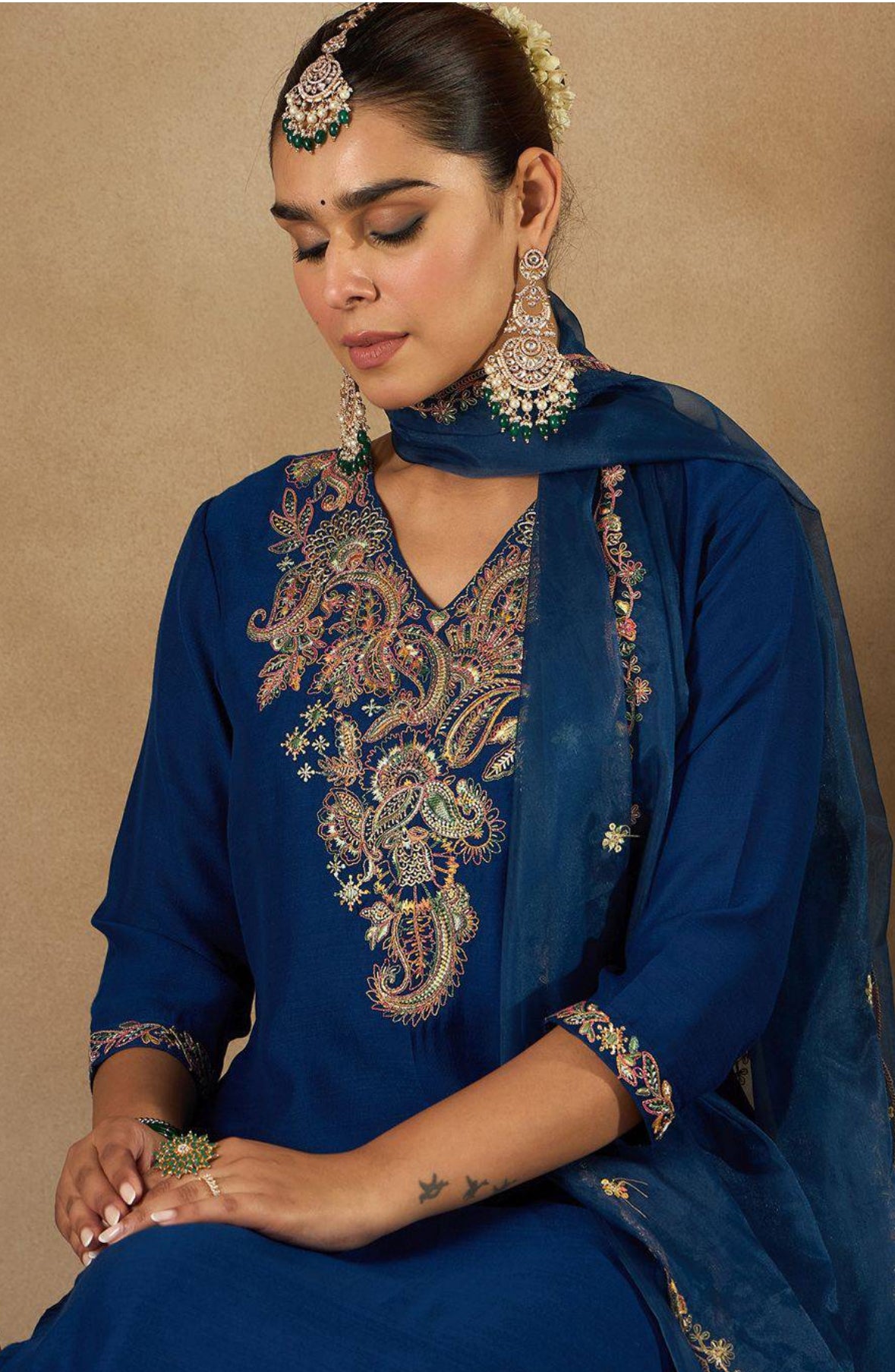3 piece silk suit set
