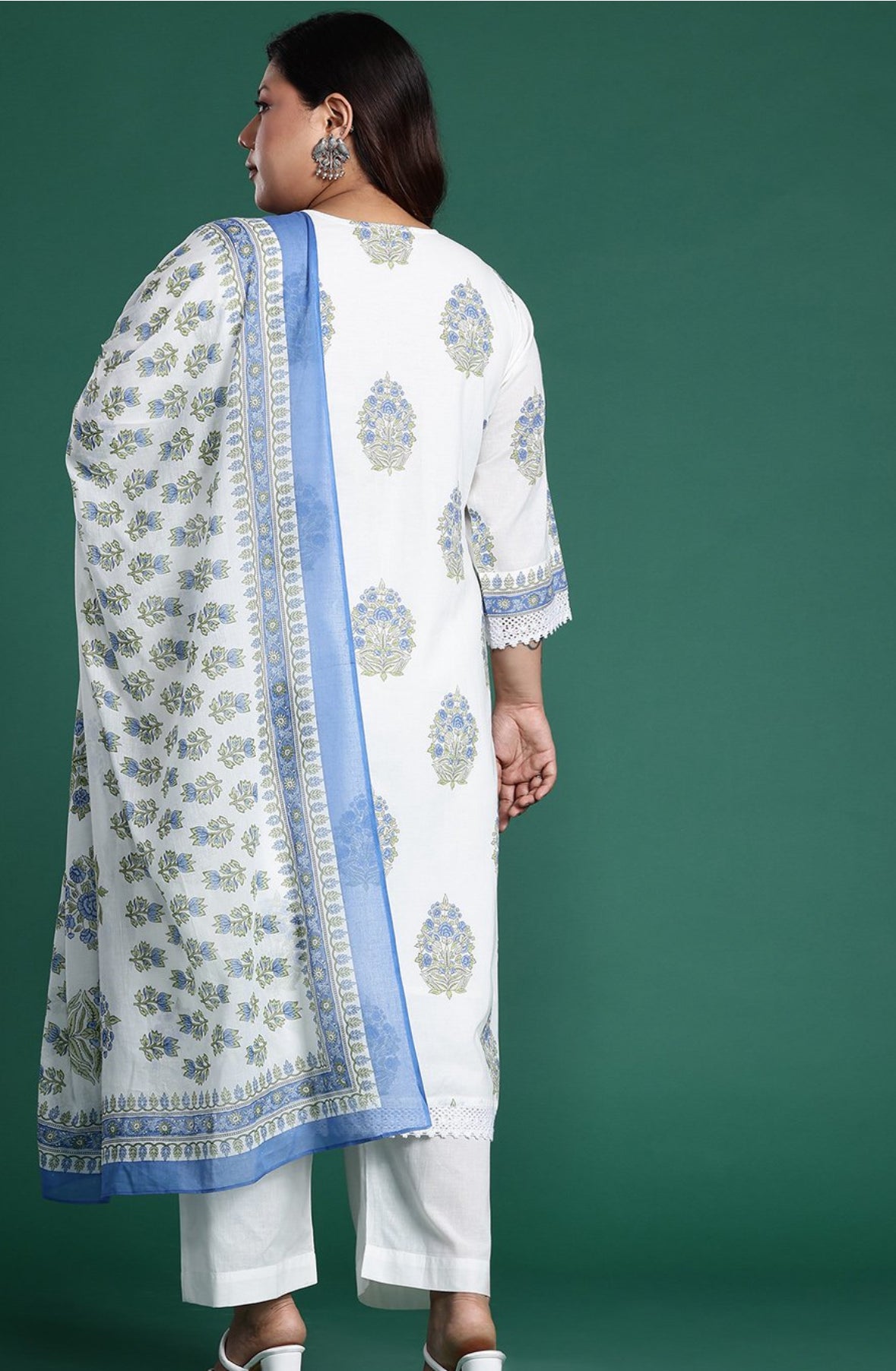 Plus size 3 piece cotton salwar suit