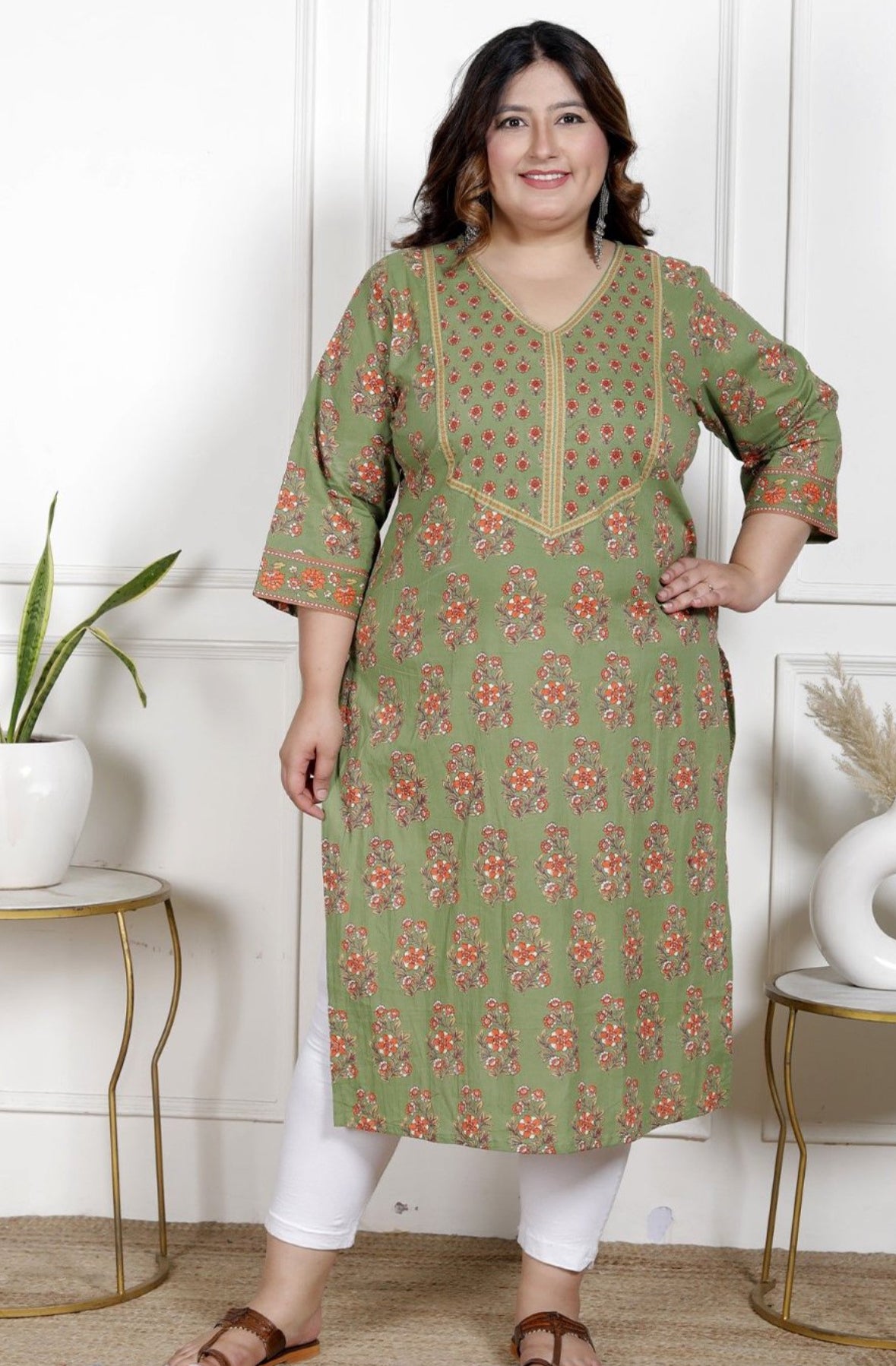 Plus size cotton long kurti