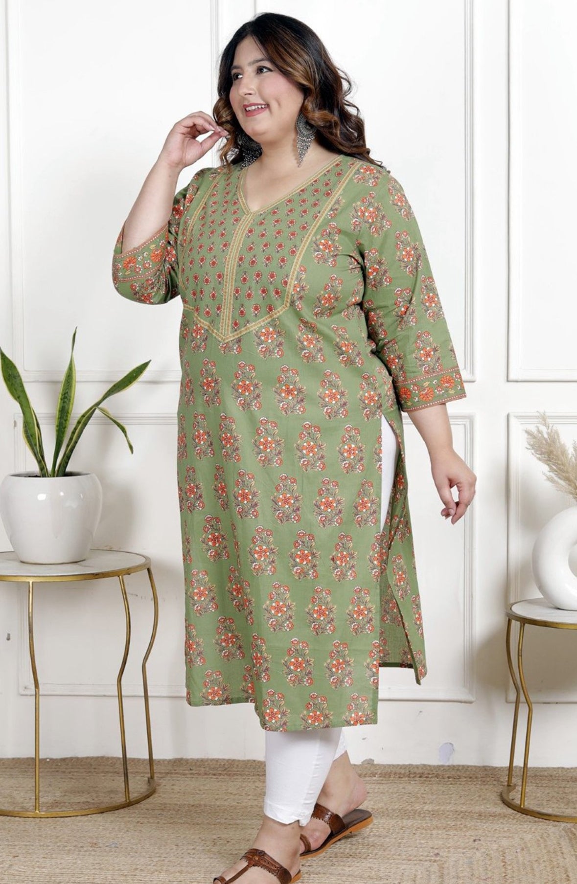 Plus size cotton long kurti