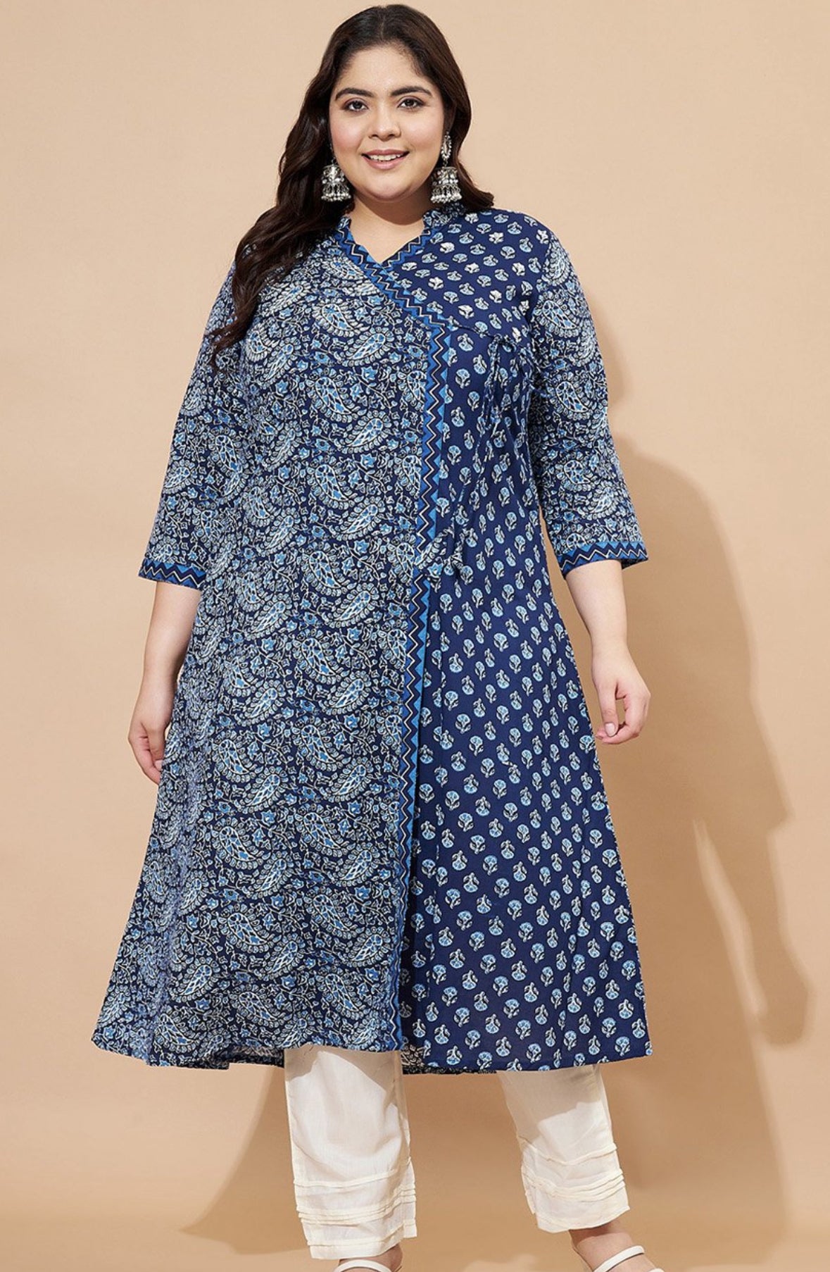 Plus size flared Anarkali long kurti