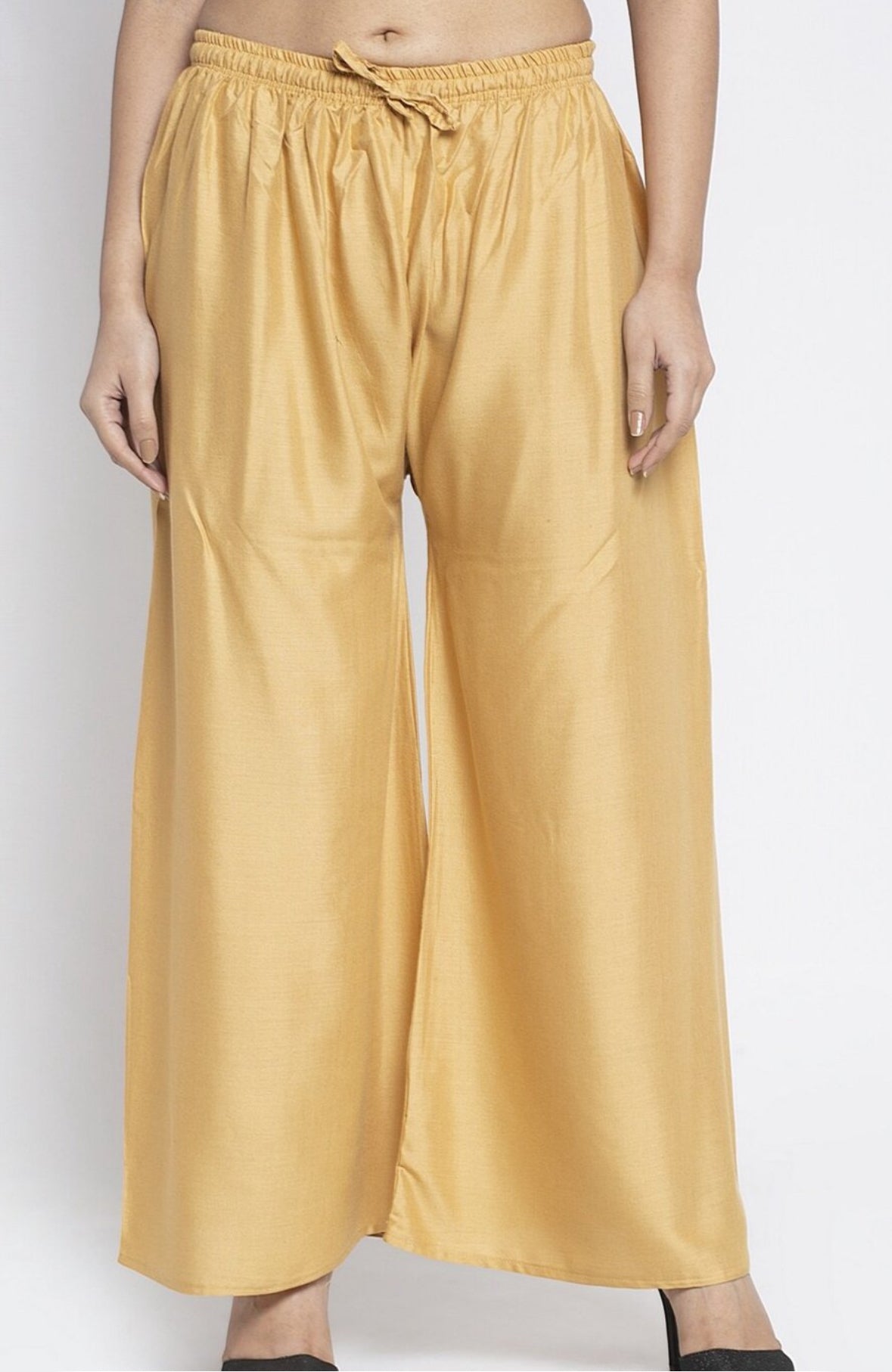 Golden Flared Plazzo