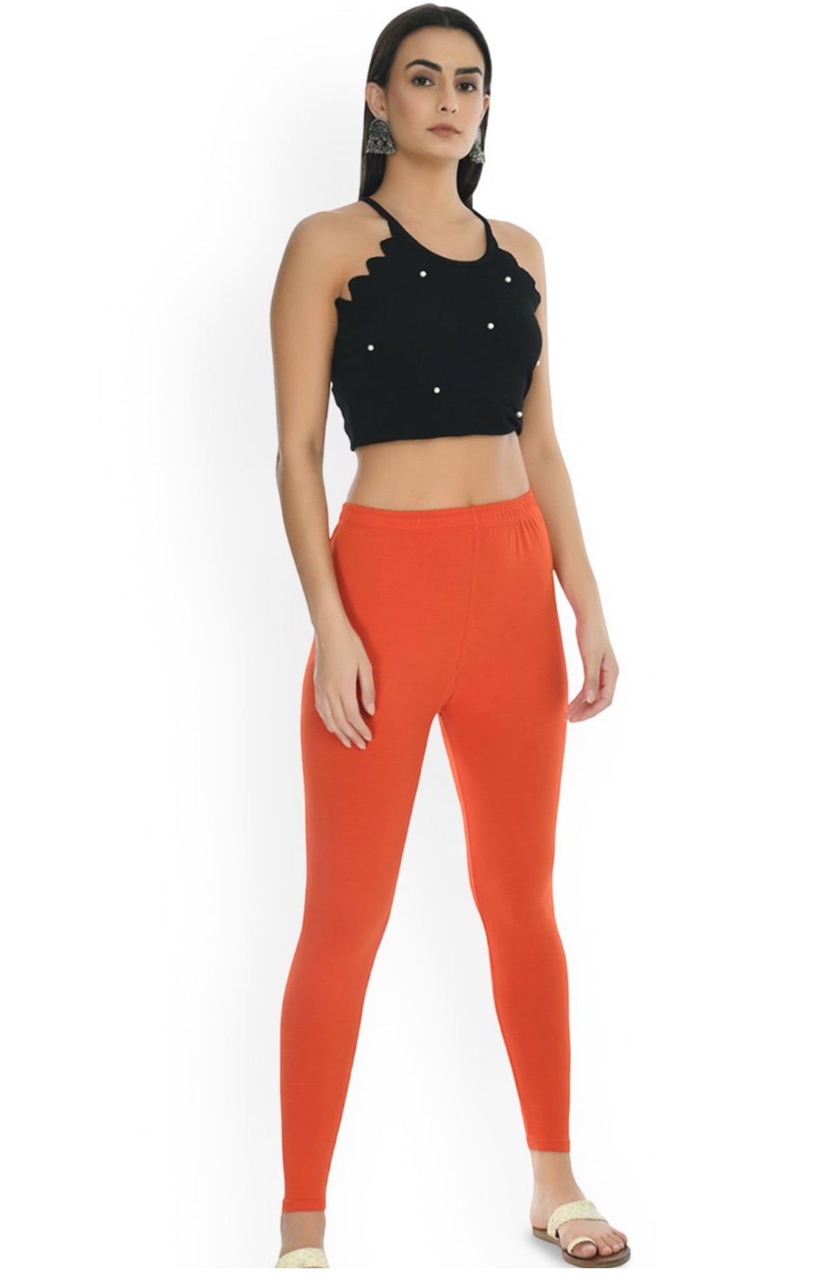 Orange Ankle leggings