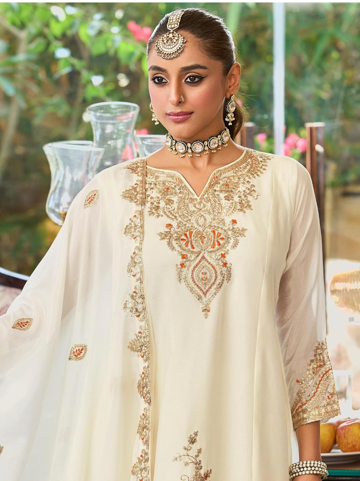 Ivory Indian Ethnic wear Sharara set