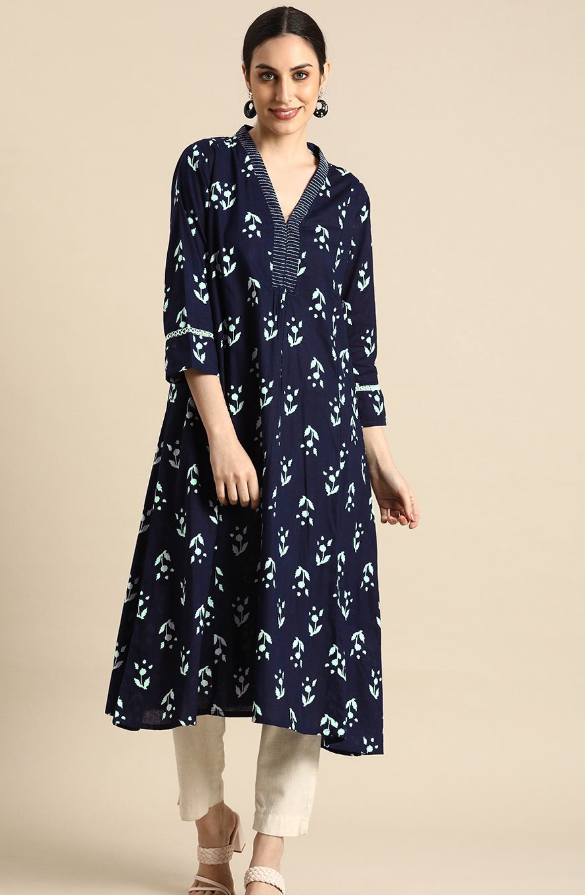 Cotton A- Line flared kurta