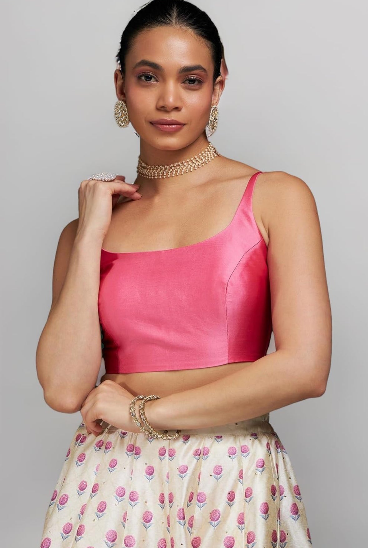 Pink silk blouse