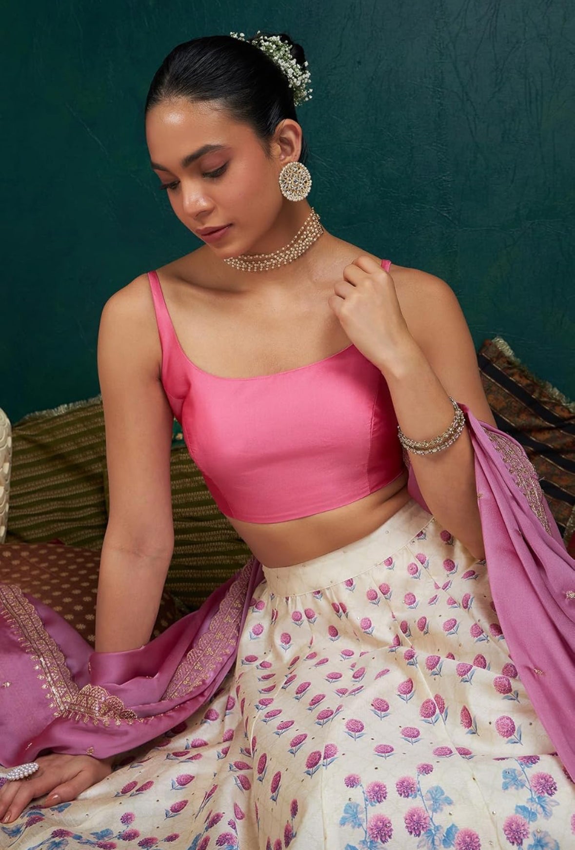 Pink silk blouse