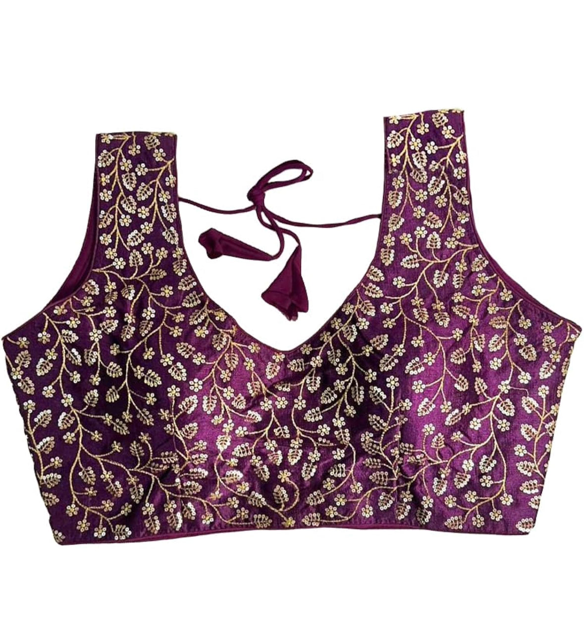 Purple embroidered blouse