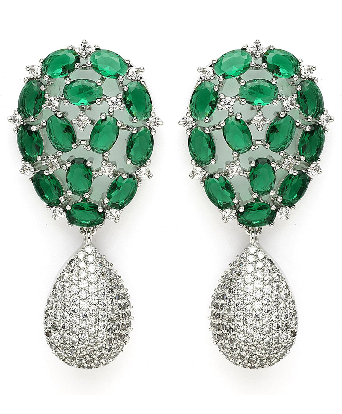Emerald diamond earrings