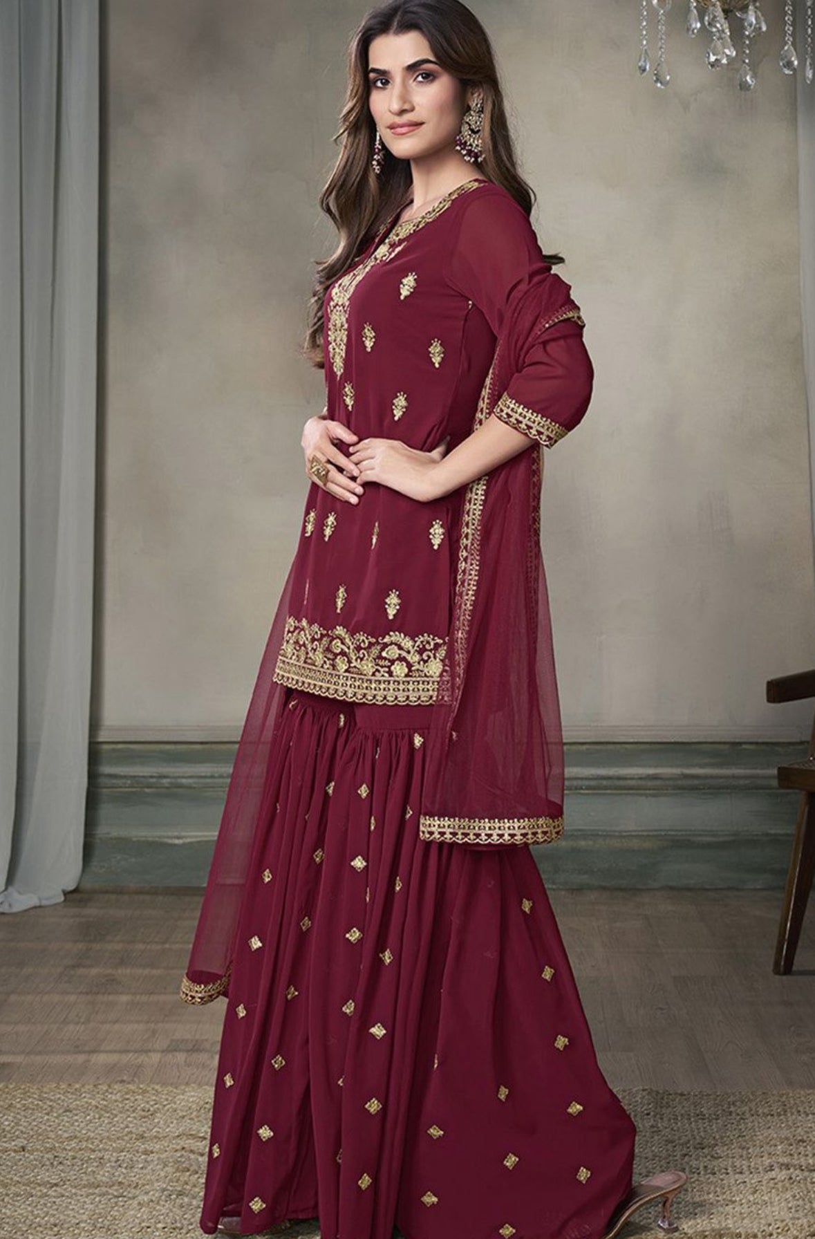 Marron Sharara set