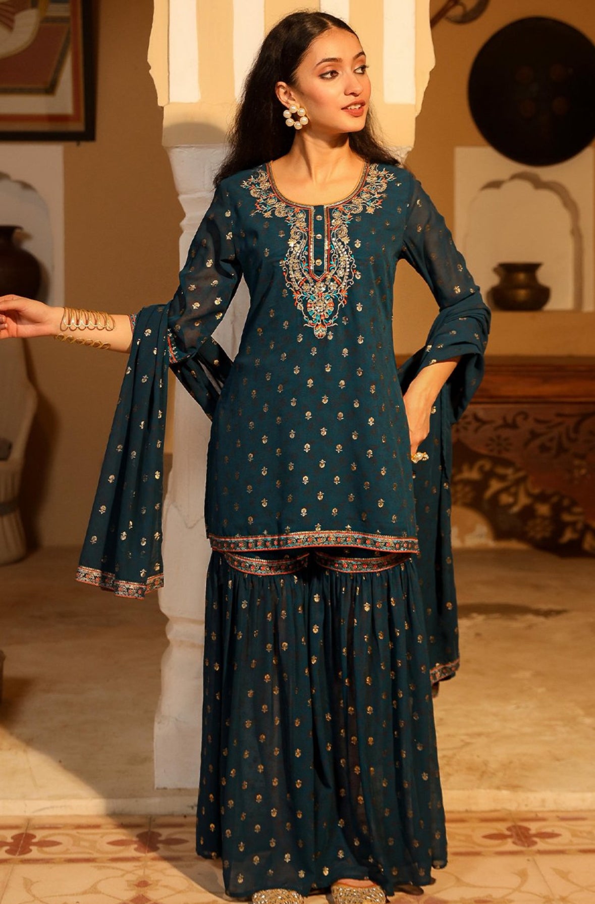 3 piece Georgette Sharara set