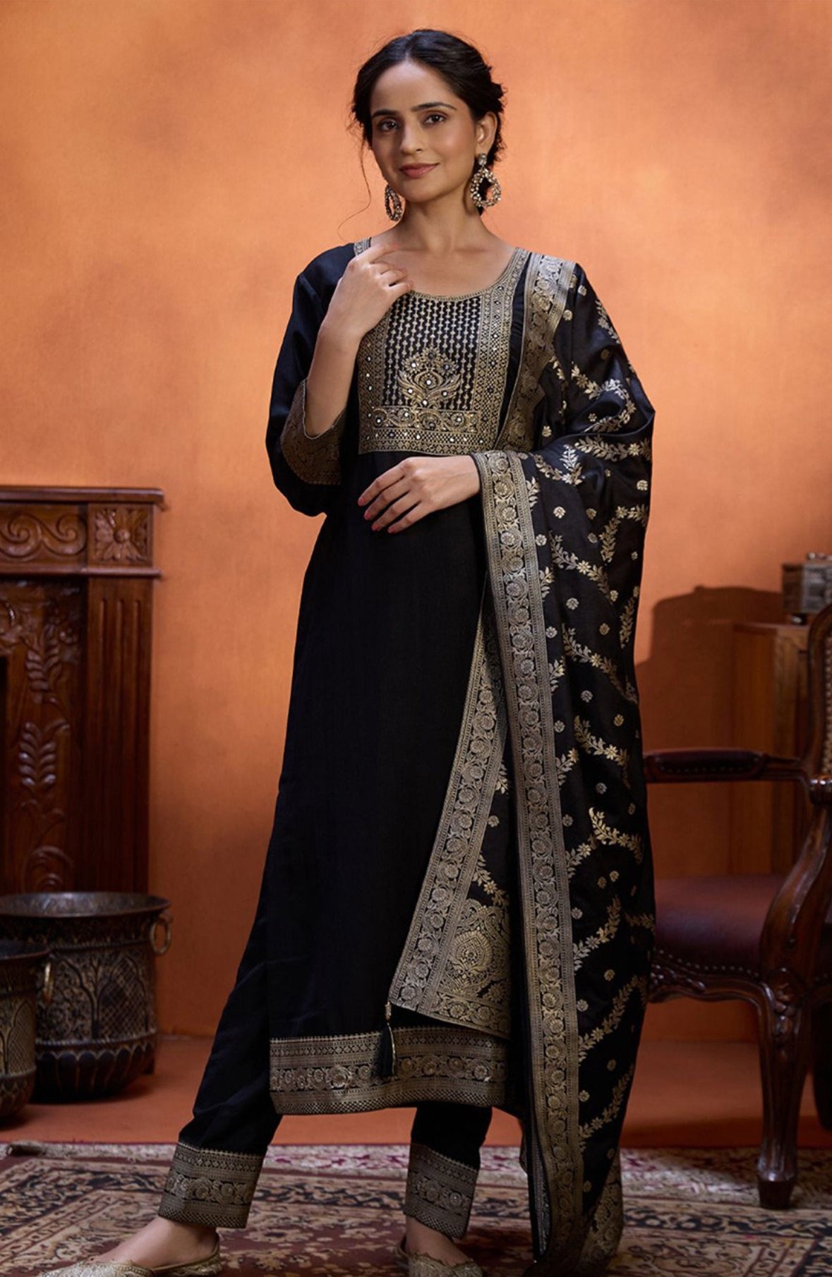 3 piece silk salwar suit set
