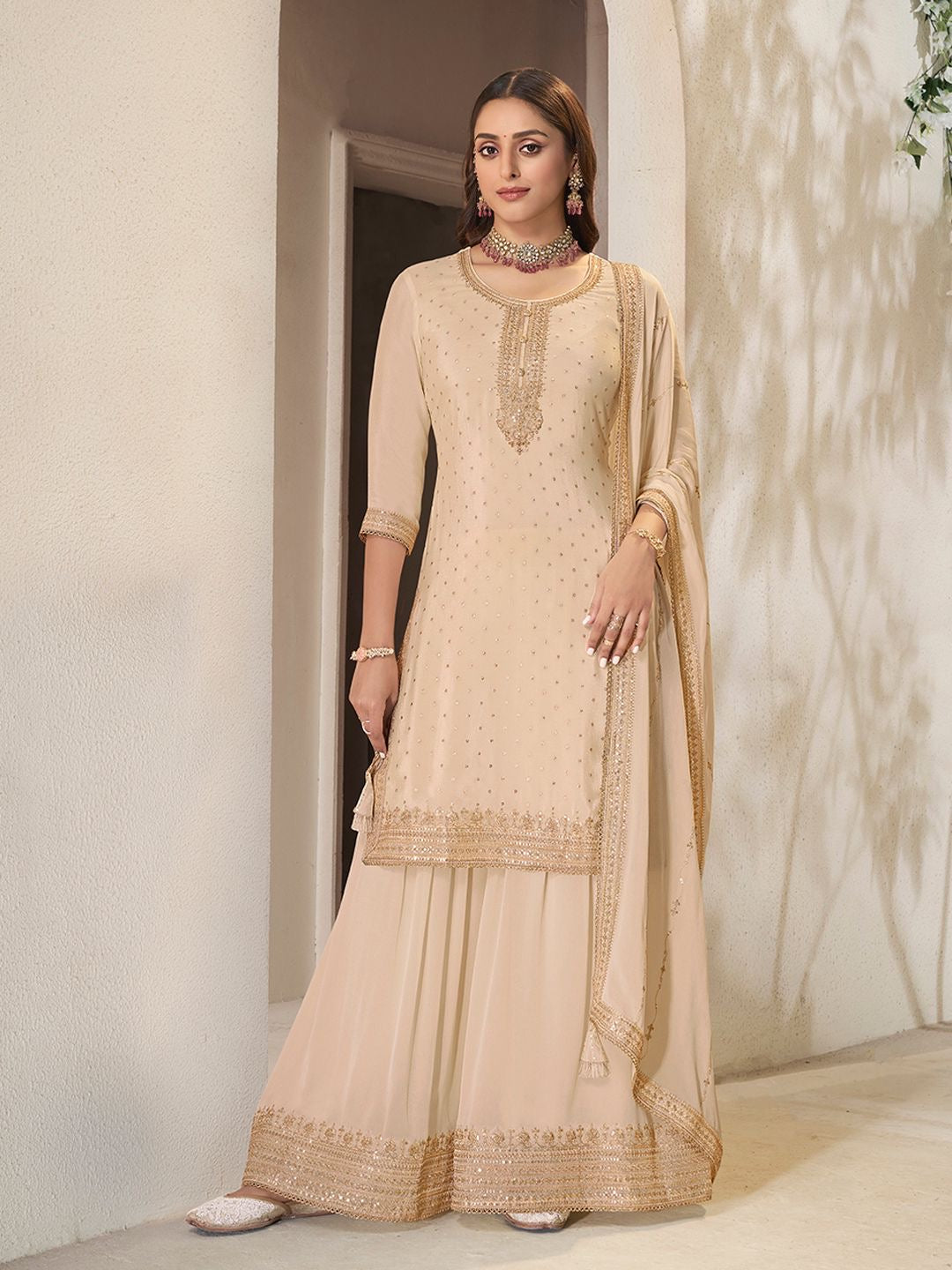 3 piece Silk Sharara