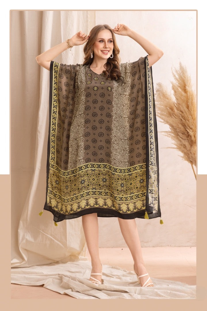 Long chiffon kaftan