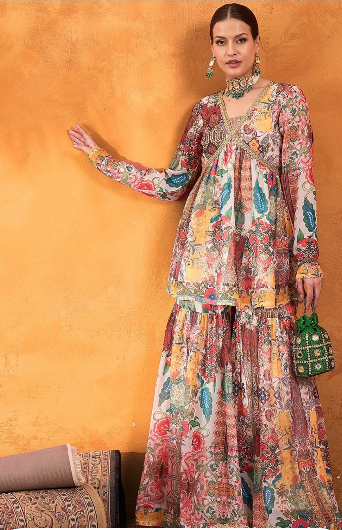 Flared sharara top and bottom 