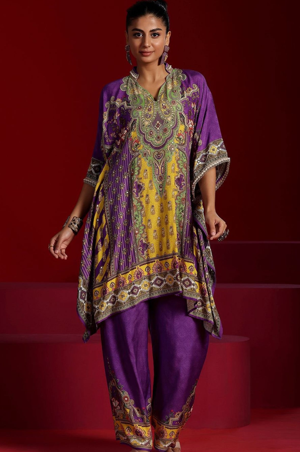 women's summer  Indian 2 piece  silk co-ord set 